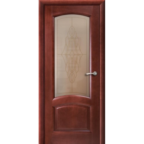 Межкомнатная дверь Viva Александрит красное дерево (со стеклом)