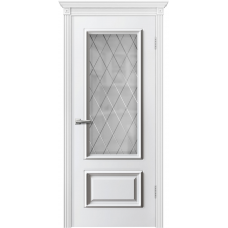 Межкомнатная дверь Viva Дуэт белая эмаль (со стеклом)