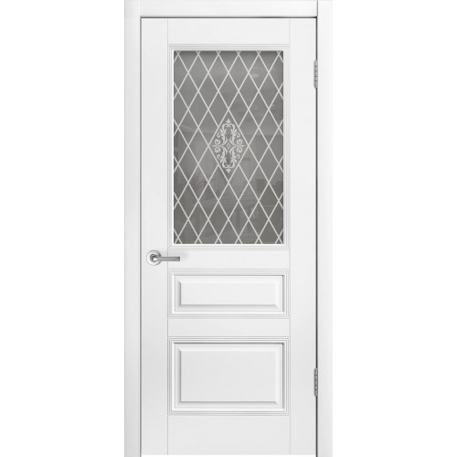Межкомнатная дверь Viva Трио 2 белая эмаль (со стеклом)