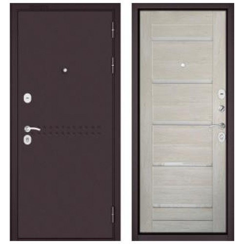 Входная дверь Бульдорс Mass 90 Букле шоколад R-4, Crystal 3 Дуб жемчужный, Lakobel Crystal White