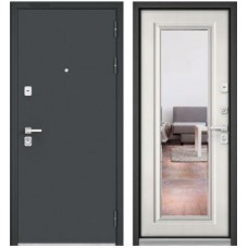Входная дверь Бульдорс Premium 90 Черный шелк, Ларче бьянко 9Р-140 miror