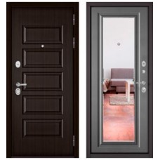 Входная дверь Бульдорс Mass 90 Ларче шоколад 9S-108, Бетон серый 9S-140 miror-зеркало