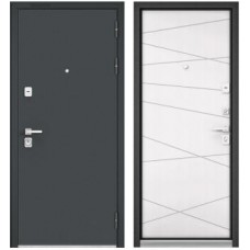 Входная дверь Бульдорс Premium 90 Черный шелк, Белый софт 9Р-130