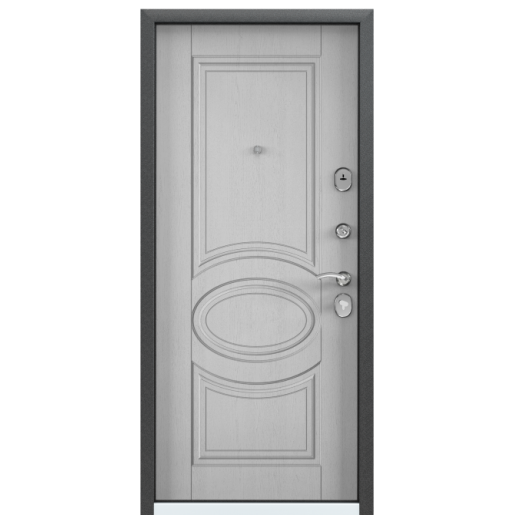 Входная дверь Torex DELTA-M 12 Черный шелк / ПВХ Дуб белый матовый D12-Dv3
