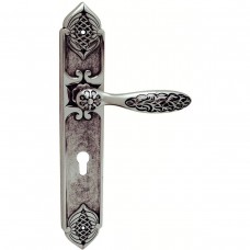Дверная ручка Fadex 1060/1010 Shamira Cyl Старинное серебро матовое + коричневый