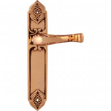 Дверная ручка Fadex 1160/1010 Gemma Pass Золото 24К + коричневый