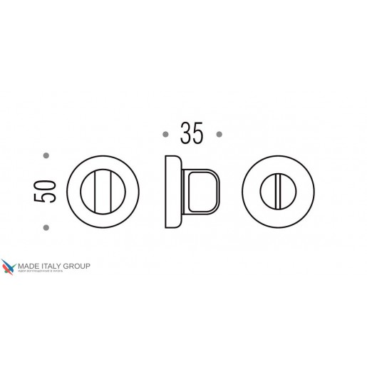 Фиксатор поворотный на круглом основании COLOMBO CD69BZG6G-OA матовая бронза