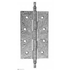 Дверная петля универсальная латунная с узором Venezia CRS012 152x89x4 полированный хром