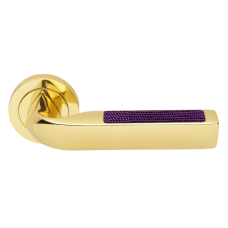 Дверные ручки Morelli Luxury MATRIX-2 OTL/IGUANA Цвет - Золото/вставка из натуральной кожи игуаны