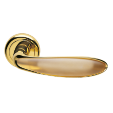 Дверные ручки Morelli Luxury MURANO OTL/AMBRA Цвет - Золото/матовое стекло янтарь