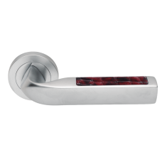 Дверные ручки Morelli Luxury MATRIX-2 CSA/COCCODRILLO Цвет - Матовый хром/вставка из натуральной кожи крокодила