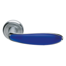 Дверные ручки Morelli Luxury MURANO CSA/BLU Цвет - Матовый хром/матовое стекло голубое