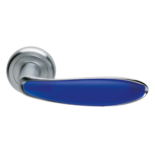 Дверные ручки Morelli Luxury MURANO CSA/BLU Цвет - Матовый хром/матовое стекло голубое