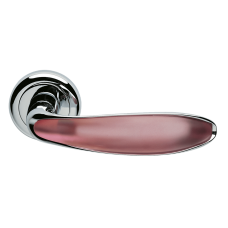 Дверные ручки Morelli Luxury MURANO CRO/RASA Цвет - Хром/матовое стекло розовое