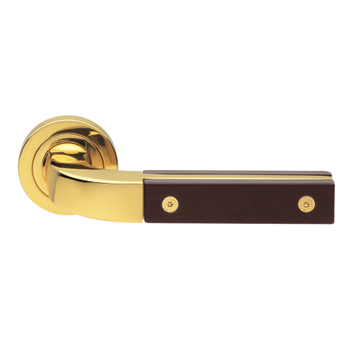 Дверные ручки Morelli Luxury TREE OTL/WENGE Цвет - Золото со вставкой ВЕНГИ