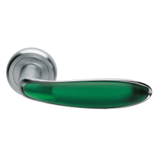 Дверные ручки Morelli Luxury MURANO CSA/VERDE Цвет - Матовый хром/матовое стекло зеленое
