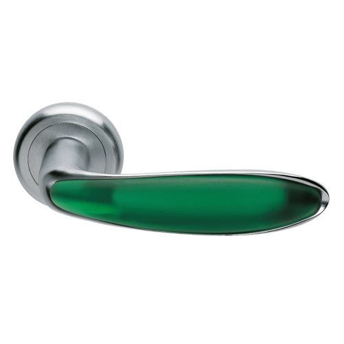 Дверные ручки Morelli Luxury MURANO CSA/VERDE Цвет - Матовый хром/матовое стекло зеленое