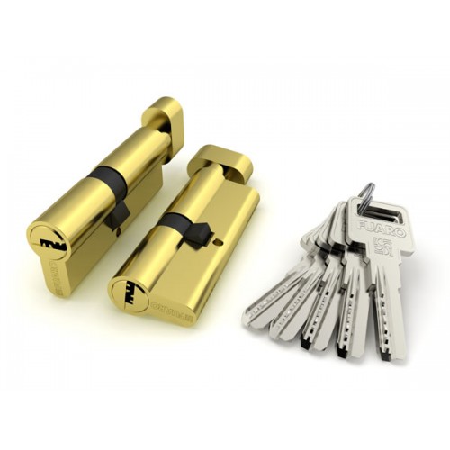 Цилиндровый механизм Fuaro (Фуаро) с вертушкой R602/70 mm-BL (30+10+30) PB латунь 5 кл. БЛИСТЕР