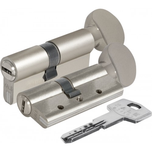 Цилиндровый механизм Kale kilit (Кале килит) с вертушкой 164 DBM-E/80 (35+10+35) mm никель 5 кл.