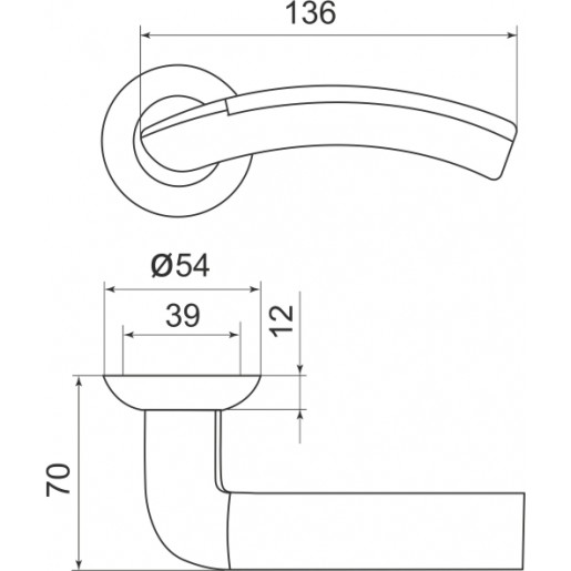 Ручка раздельная Armadillo (Армадилло) Libra LD27-1SN/CP-3 матовый никель/хром