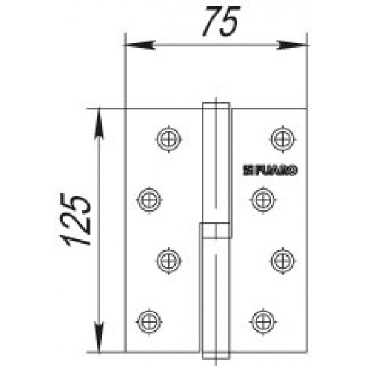 Петля съемная Fuaro (Фуаро) 413/BL-5 125x75x2,5 AB left (бронза) левая БЛИСТЕР