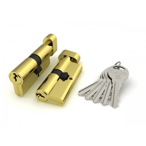 Цилиндровый механизм Fuaro (Фуаро) с вертушкой R302/60 mm-BL (25+10+25) PB латунь 5 кл. БЛИСТЕР