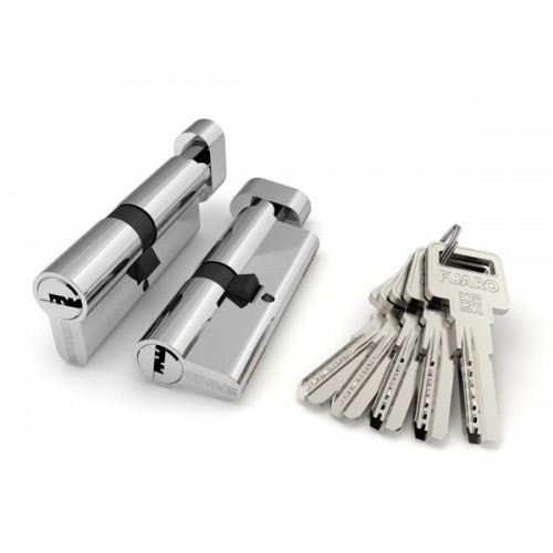 Цилиндровый механизм Fuaro (Фуаро) с вертушкой R602/70 mm-BL (30+10+30) CP хром 5 кл. БЛИСТЕР