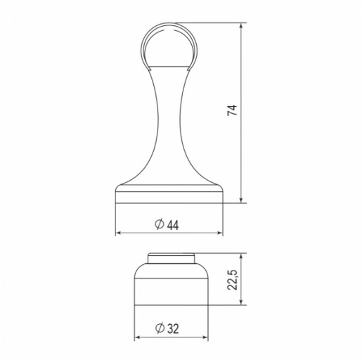 Упор дверной Punto (Пунто) магнитный DSM-45 GR-23 графит