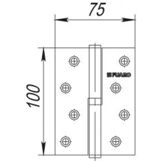 Петля съемная Fuaro (Фуаро) 413-4 100x75x2,5 AB right (бронза) правая