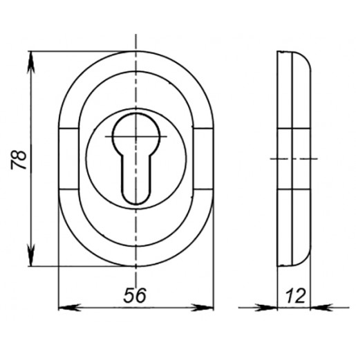 Накладка под Fuaro (Фуаро) цилиндр ESC-12C GP-золото (2шт. в уп.,отгр. по 1 шт)