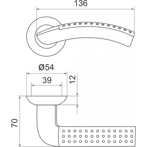 Ручка раздельная Armadillo (Армадилло) Libra LD26-1SN/CP-3 матовый никель/хром
