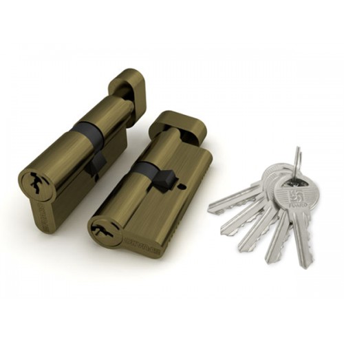 Цилиндровый механизм Fuaro (Фуаро) с вертушкой 100 ZM 70 mm (30+10+30) AB бронза 5 кл.