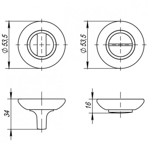 Ручка поворотная Ajax (Аякс) BK6 JK CP-8 хром
