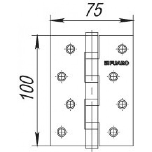 Петля универсальная Fuaro (Фуаро) 4BB/BL 100x75x2,5 CP (хром) БЛИСТЕР