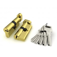 Цилиндровый механизм Fuaro (Фуаро) с вертушкой R602/80 mm-BL (30+10+40) PB латунь 5 кл. БЛИСТЕР