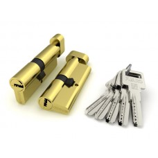 Цилиндровый механизм Fuaro (Фуаро) с вертушкой R602/80 mm-BL (35+10+35) PB латунь 5 кл. БЛИСТЕР