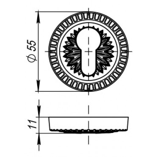 Накладка CYLINDER Armadillo (Армадилло) ET/CL-BB-17 Коричневая бронза 2 шт.