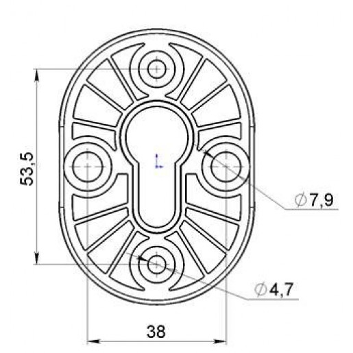 Накладка под Fuaro (Фуаро) цилиндр ESC-12C CP-8 хром (2шт. в уп.,отгр. по 1 шт)