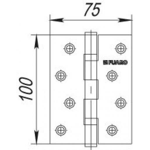 Петля универсальная Fuaro (Фуаро) 2BB 100x75x2,5 PB (латунь)