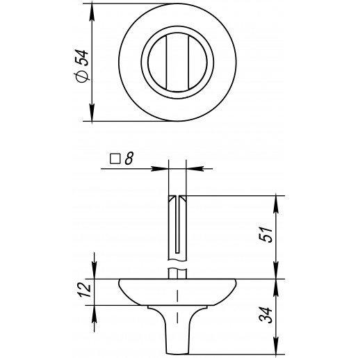 Ручка поворотная Fuaro (Фуаро) BKW8 RM-AB/GP-7