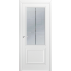 Межкомнатная дверь Арсенал 2 (Эмаль белая) Остекленная