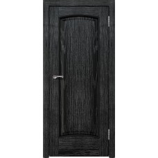Межкомнатная дверь Ellada Porte Аврора 2 Дуб чёрный патина серебро