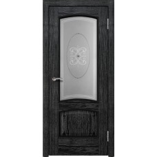 Межкомнатная дверь Ellada Porte Аврора Дуб чёрный патина серебро Классика
