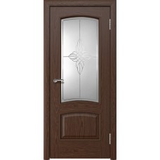 Межкомнатная дверь Ellada Porte Аврора Дуб бургундский Юлия гравировка