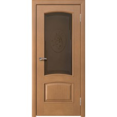 Межкомнатная дверь Ellada Porte Аврора Анегри светлый Ландыш (пескоструйная обработка + Овал гравировка)