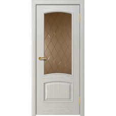 Межкомнатная дверь Ellada Porte Аврора Дуб белый Ромб гравировка
