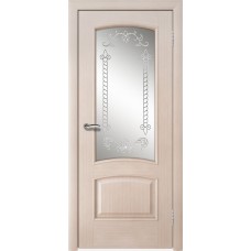 Межкомнатная дверь Ellada Porte Аврора Дуб белёный Орус(контурный витраж)