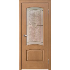 Межкомнатная дверь Ellada Porte Аврора Анегри светлый Фрост (плёночный витраж с эффектом «Мороз»)
