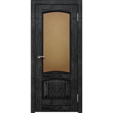 Межкомнатная дверь Ellada Porte Аврора Дуб чёрный патина серебро Вильена