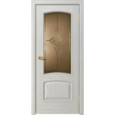Межкомнатная дверь Ellada Porte Аврора Дуб белый Юлия гравировка